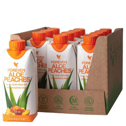 FOREVER ALOE PEACHES 330ML 12 PACK - Forever Care